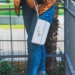 Roberto Cavalli “Ghost” White Clutch/ Wristlet